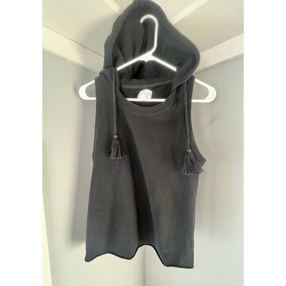 Sundays Anthropologie Blackโ Hooded Tank Women's Size 2